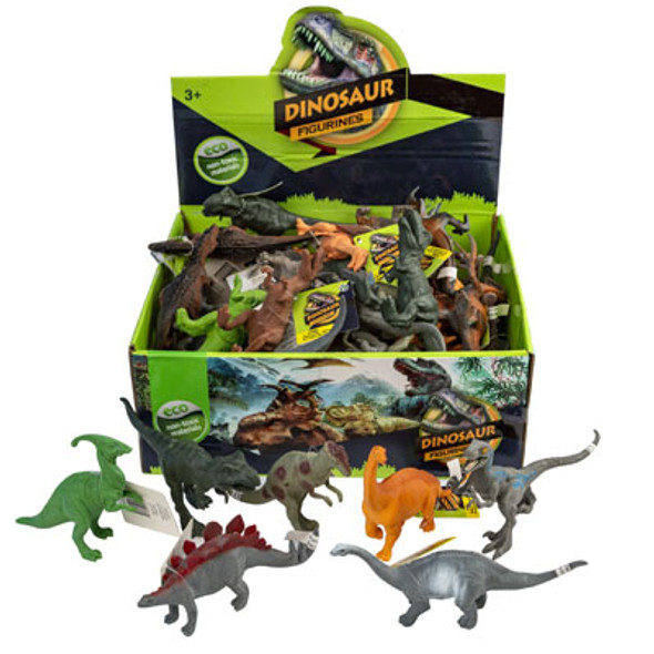 DINOSAUR FIGURES PLASTIC 36PC 12 ASSORTED HT COUNTER DISPLAY