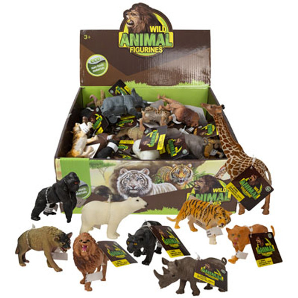 WILD ANIMAL FIGURES PLSTC 12AST HT/36PC PDQ DUMP DISPLAY