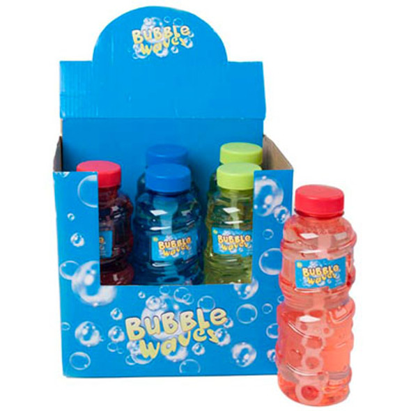 BUBBLES 16OZ 6PC 3 ASSORTED BOTTLE COLORS LBL COUNTER DISPLAY