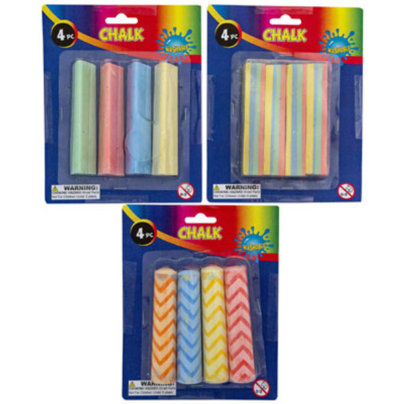 CHALK NOVELTY SIDWALK 4PC 3ASST TRIANGLE/RAINBOW STACK/CHEVRONBLISTER CARD