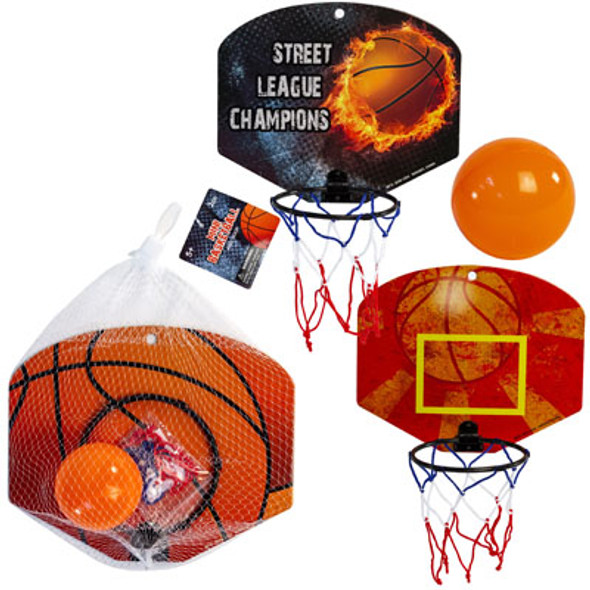 BASKETBALL GAME MINI 8.75X7.125 HEADBOARD 2.15IN BALL 3AST/MESHBAG& HANGTAG