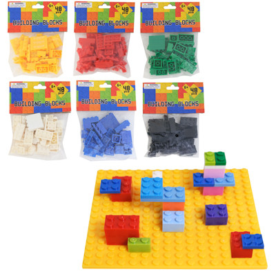 BLOCKS SOLID COLOR BRICKS 48PCS 6AST COMPATABLE WITH ALL BRANDS PBH/AGES 6+ SEE G16174