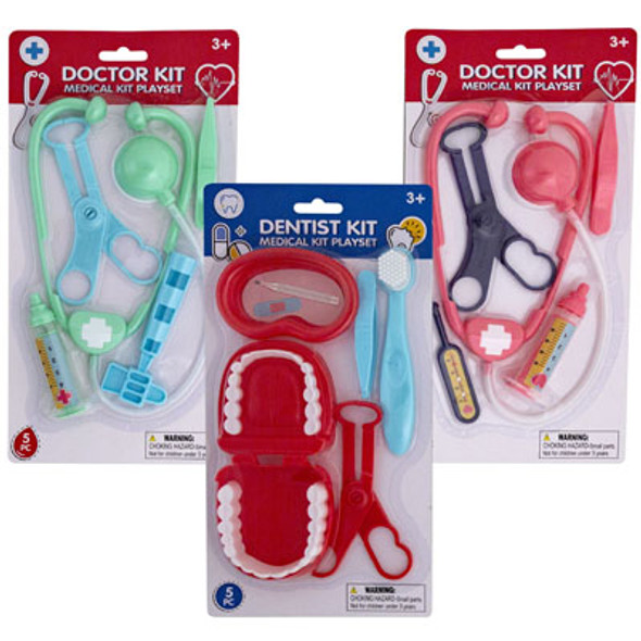 MEDICAL TOY KITS 5PC 3AST2 DOCTOR/1 DENTIST AGE 3+ BLC MEDICAL TOY KITS 5PC 3AST2 DOCTOR/1 DENTIST AGE 3+ BLC