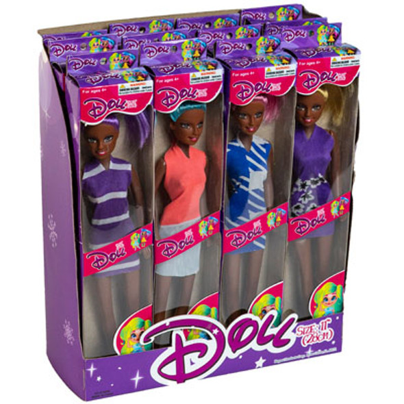 DOLL 11IN BLACK 4AST CRAZY HAIR COLORS WINDOW BOXED/12PC PDQ DOLL 11IN BLACK 4AST CRAZY HAIR COLORS WINDOW BOXED/12PC PDQ