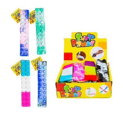 FIDGET SNAP BAND SILICONE SUCTION CUP 36-PC ASSORTED COLORS COUNTER DISPLAY