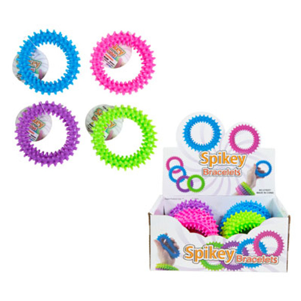 FIDGET SPIKEY BRACELET 24-PC 4-ASSORTED COLOR HT COUNTER DISPLAY FIDGET SPIKEY BRACELET 24-PC 4-ASSORTED COLOR HT COUNTER DISPLAY