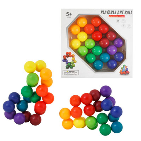 FIDGET TOY PLAYABLE ART BALL 20PC COLORFUL BALLS IN WINDOW BOX *NO AMAZON SALES