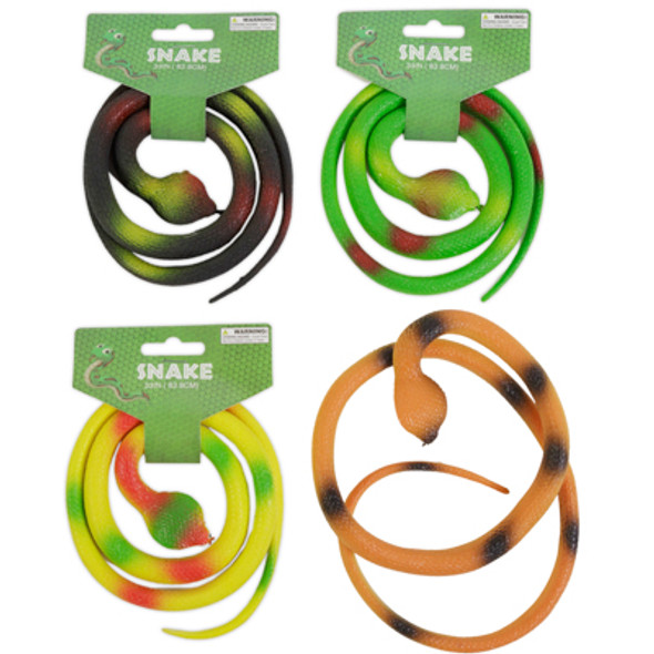 SNAKE TPR 33IN 4AST COLORS HEADERCARD PKG