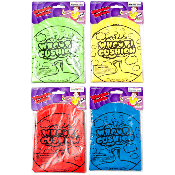 WOOPIE CUSHION 4 AST COLORS 8IN DIA PBH W/PBSLEEVE ON 12PC MERCH STRIP