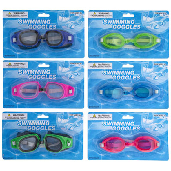 SWIMMING GOGGLES 2 STYLES EACH IN 3ASST COLORS ADULT SIZE BLISTERCARD SWIMMING GOGGLES 2 STYLES EACH IN 3ASST COLORS ADULT SIZE BLISTERCARD