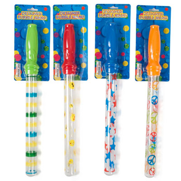 BUBBLE BATON STICK 15IN 4AST PRINT BARRELS 1/2 BLISTER CARD 4.5OZ