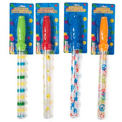 BUBBLE BATON STICK 15IN 4AST PRINT BARRELS 1/2 BLISTER CARD 4.5OZ