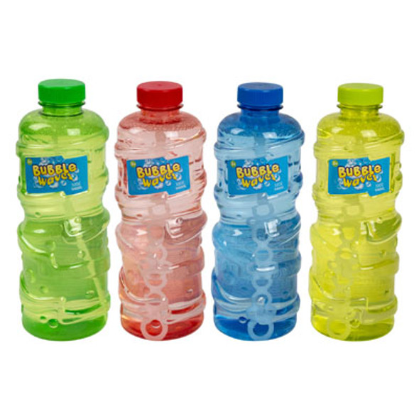 BUBBLES 32OZ BOTTLE W/WAND 4 ASSORTED BOTTLE COLORS UPC LABEL