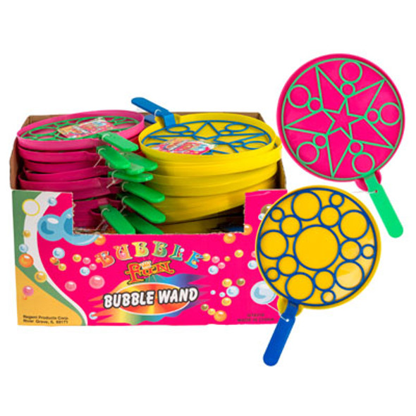 BUBBLE WAND W/TRAY 36PC 7.5IN DIA 2 ASSORTED STYLES HANGTAG COUNTER DISPLAY