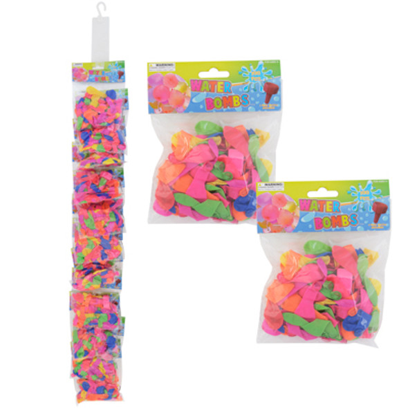 WATER BALLOON 12PC 100CT W/FILLER ON MERCH STRIP