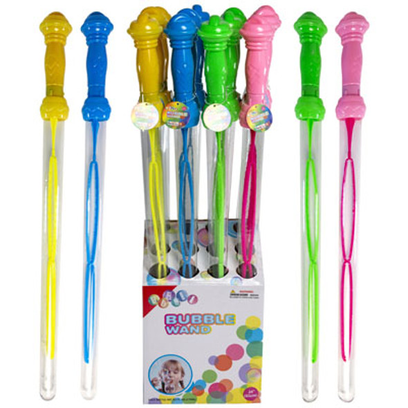 BUBBLE WAND 24IN 4AST 9.1 FL OZ  12PC PDQ 9.1OZ