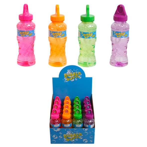 BUBBLES 8OZ BOTTLE SCENTED W/WAND 16PC 4 ASSORTED STRAWBERRY/APPLE/ORANGE/GRAPE COUNTER DISPLAY