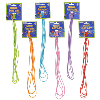 JUMP ROPE CHINESE LONG 4.9FT6AST COLORS/HEADER CARD