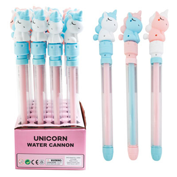 WATER BLASTER UNICORN 24-PC 3-ASSORTED COLORS 3.7-OZ 14-IN COUNTER DISPLAY