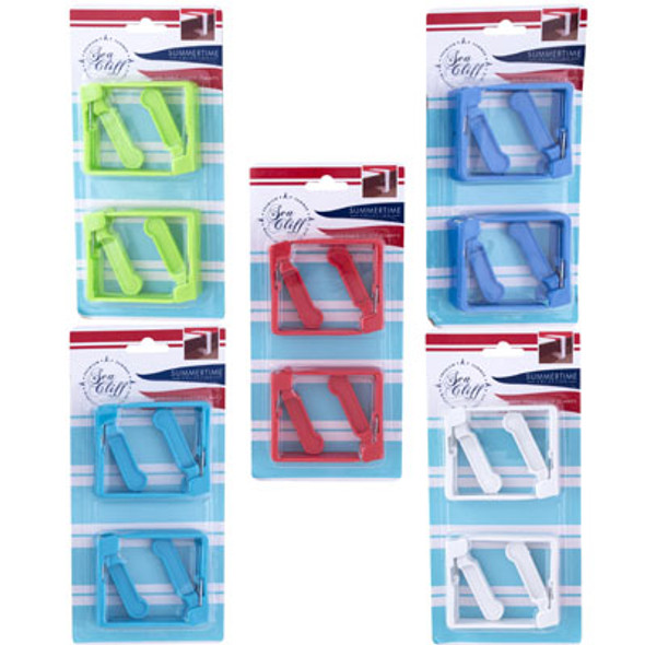 TABLECLOTH CLAMPS 4PK SPRING LOAD 4AST+WHITE SUMMER COLORS BLCSUMMER BLISTER CARD