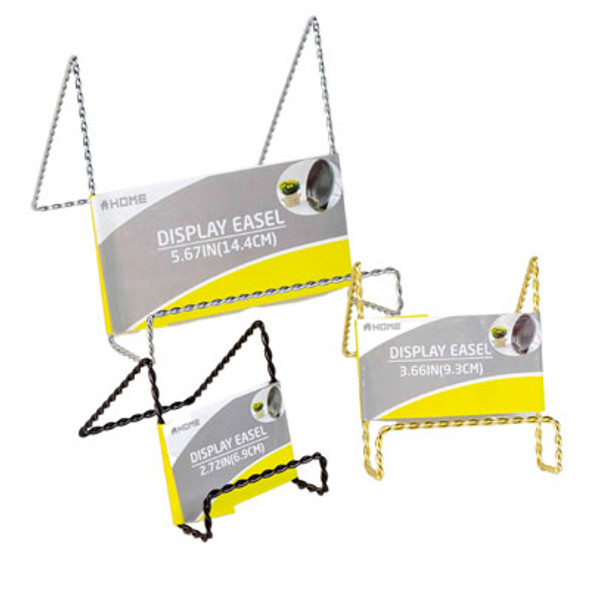 EASEL WIRE BRAID 3/4/6 INCH EACH SILVER/GOLD/BLACK FINISH SLEEVECARD