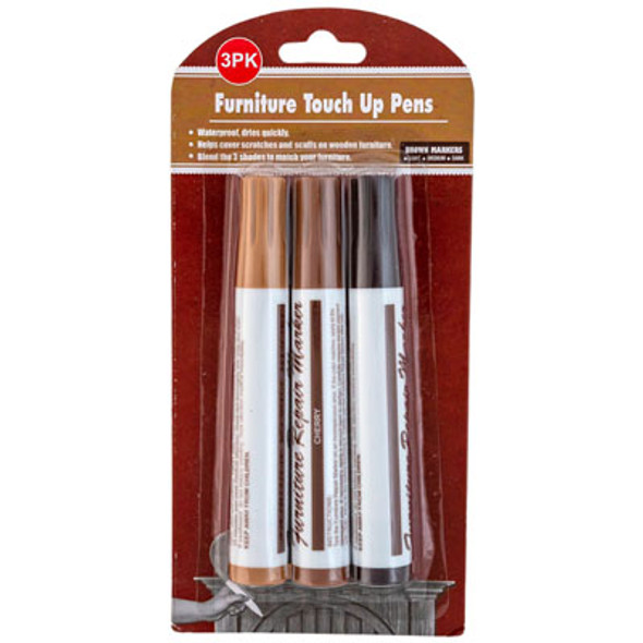 FURNITURE TOUCHUP REPAIR MARKER 3AST WOOD COLORS BLISTER CARD OAK-CHERRY-MAHOGANY FURNITURE TOUCHUP REPAIR MARKER 3AST WOOD COLORS BLISTER CARD OAK-CHERRY-MAHOGANY