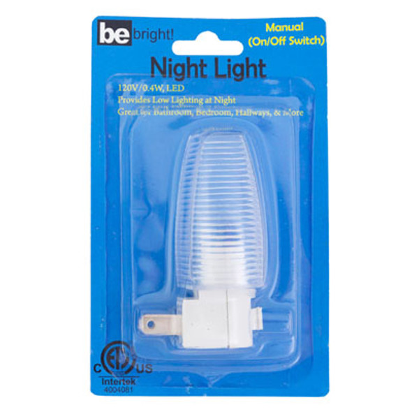 NIGHT LIGHT LED  MANUAL ON/OFF SWITCH UL BE BRIGHT BLISTER CARD