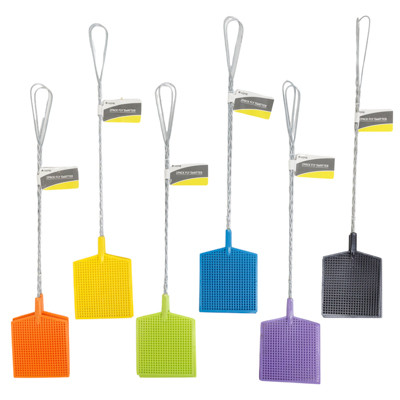 FLY SWATTER 2PK METAL HANDLE RECT SHAPE 20.25IN L 6 COLORS/HOME HT