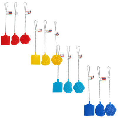 FLY SWATTER 2PK METAL HANDLE 20.25IN L 3 SHAPES/SUMMER COLORS FOOT/DAISY/RECT GARDEN/HT