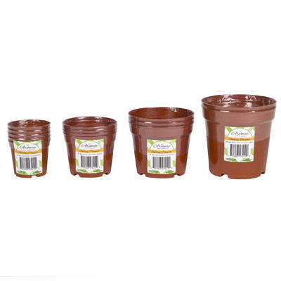 PLANTER SEEDLING STARTER POTS PLSTC 4AST 2/3/4/5PK TERRACOTTA COLOR SHRINK W/STICKER