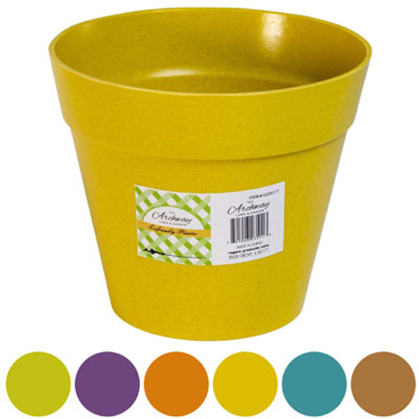 PLANTER ECOFRIENDLY BAMBOO FIBER 5.25 D X 4.6 H 6AST COLORS L&G LABEL PLANTER ECOFRIENDLY BAMBOO FIBER 5.25 D X 4.6 H 6AST COLORS L&G LABEL