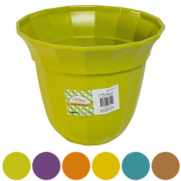 PLANTER ECOFRIENDLY BAMBOO FIBER 6.8 X 5.7IN SCALLOP RIM POLYGON SHAPE 6AST COLORS PLANTER ECOFRIENDLY BAMBOO FIBER 6.8 X 5.7IN SCALLOP RIM POLYGON SHAPE 6AST COLORS