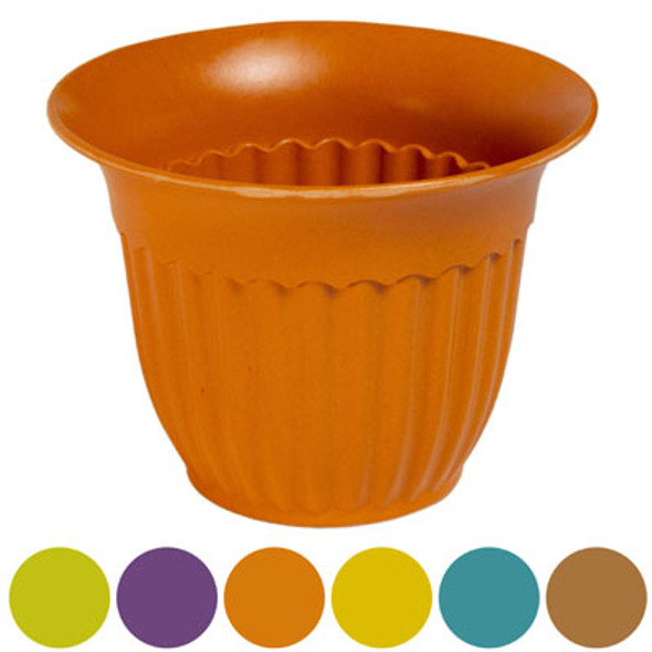 PLANTER ECOFRIENDLY BAMBOO FIBER FLUTED 7 D X 5.25 H 6AST COLORS L&G LABEL PLANTER ECOFRIENDLY BAMBOO FIBER FLUTED 7 D X 5.25 H 6AST COLORS L&G LABEL