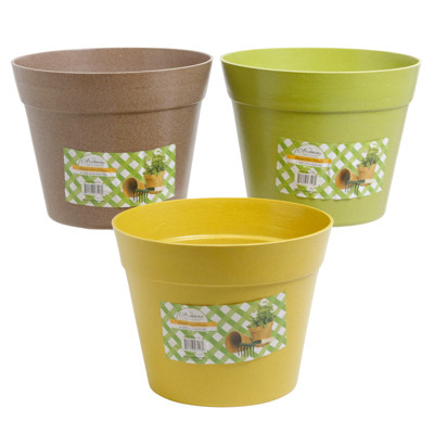 PLANTER ECOFRIENDLY BAMBOO FIBER 3CLR 10D X 7.75H GARDEN LABEL