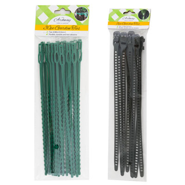 GARDEN PLANT TIES HEAVY DUTY PLASTIC 2AST 8PC 13.58IN/30PC 8.98IN PBH