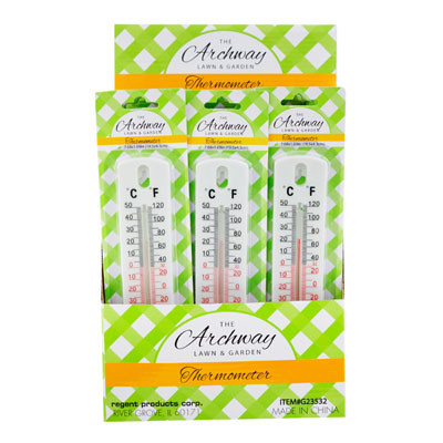 THERMOMETER WALL 1.69 X 7.68IN 36PC PDQ L&G BLISTERCARD *NO SALE CALIF*
