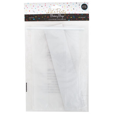 BAKERY BAG FROSTED WIRE CLOSE 12PC 6PK 5IN W X 9IN H X 3IN D ON MERCH STRIP