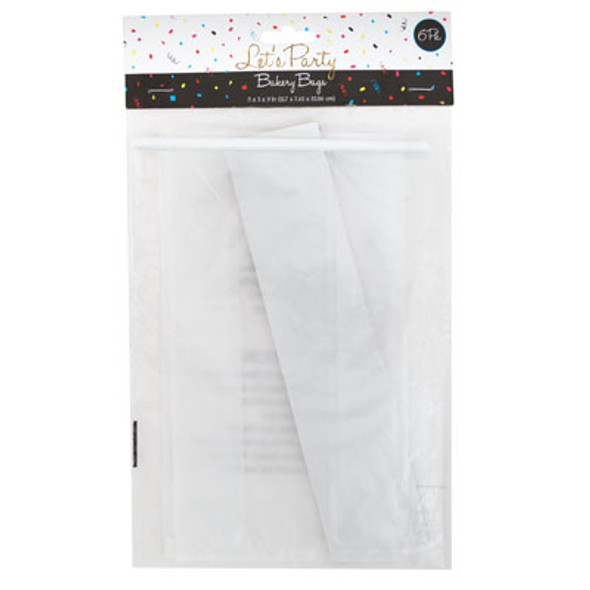 BAKERY BAG FROSTED WIRE CLOSE 12PC 6PK 5IN W X 9IN H X 3IN D ON MERCH STRIP