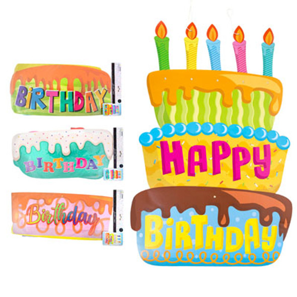 PAPER PARTY CUTOUT JUMBO JOINTED BIRTHDAY CAKE 20X29IN 4ASST EA IN POLYBAG/ HEADER PAPER PARTY CUTOUT JUMBO JOINTED BIRTHDAY CAKE 20X29IN 4ASST EA IN POLYBAG/ HEADER