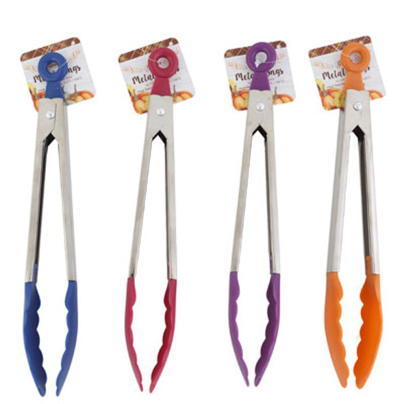 TONGS METAL W/PLASTIC TIP 10.125IN 4 FALL COLORS HARVEST HT