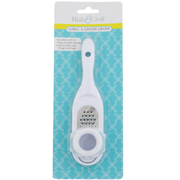 GRATER FOR GARLIC OR GINGER ABS/SS WHITE 6.65IN BLAKE&CROFT BLISTERCARD