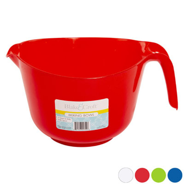 MIXING BOWL HANDLED W/SPOUTPLASTIC 3QT/4AST COLORSB&C EASY PEEL LABEL MIXING BOWL HANDLED W/SPOUTPLASTIC 3QT/4AST COLORSB&C EASY PEEL LABEL