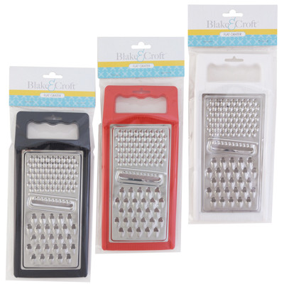 GRATER FLAT 3 GRATING TEXTURES 10IN 3ASST COLOR KITCHEN PBH RED/WHITE/BLACK