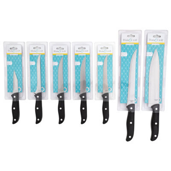 KITCHEN KNIFE 7ASST STAINLESS ABS FULL TANG 3 RIVET17 KITCHEN KNIFE 7ASST STAINLESS ABS FULL TANG 3 RIVET17