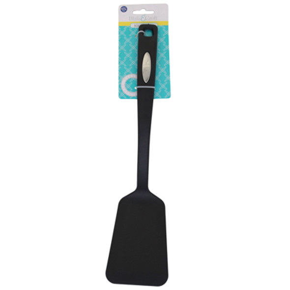 KITCHEN TOOL SOLID TURNER NYLON13.8IN BLACK B&C HALF TCD