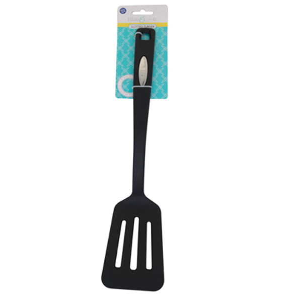 KITCHEN TOOL SLOTTED TURNER NYLON 13.8IN L BLACK B&C HALF TCD