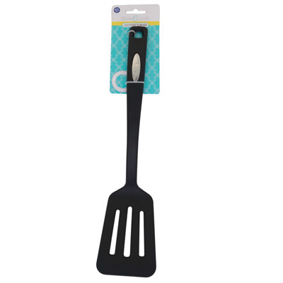 KITCHEN TOOL SLOTTED TURNER NYLON 13.8IN L BLACK B&C HALF TCD