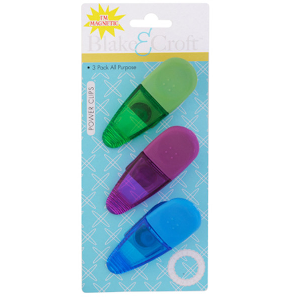 BAG CLIP 3PK PLASTIC W/MAGNET ASST COLOR OVAL B&C KITCHEN TIE-ON CARD