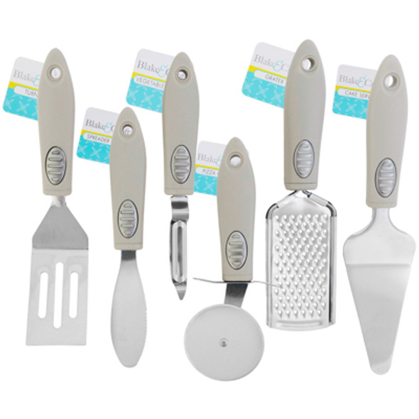 KITCHEN GADGETS 6AST PP/SS LT GREY HANDLE B&C HANGTAG KITCHEN GADGETS 6AST PP/SS LT GREY HANDLE B&C HANGTAG