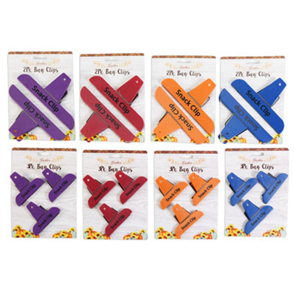 BAG CLIP 2/3PK EACH IN 4AST FALL COLORS HARVEST TCD